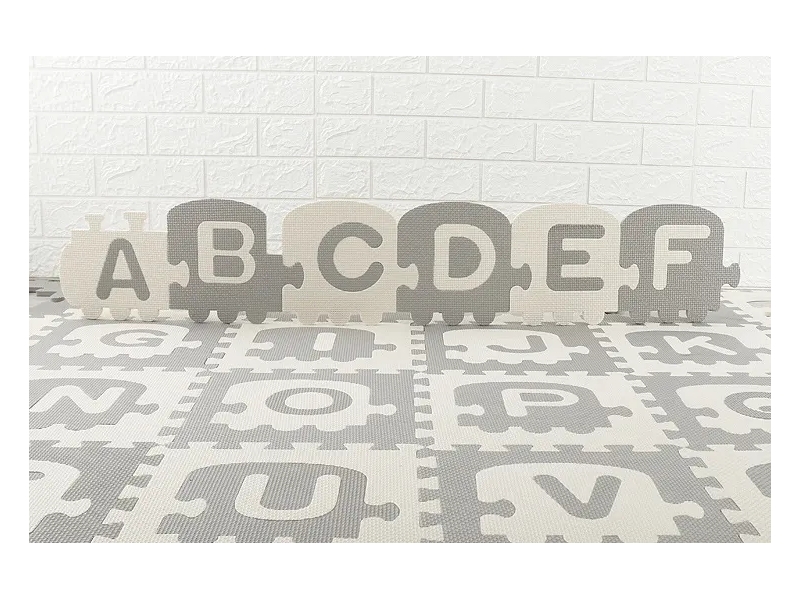 Covor puzzle cu litere si cifre AliBibi