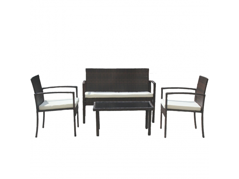 Set mobilier de gradina DeHome MG200, canapea, scaune si masuta incluse